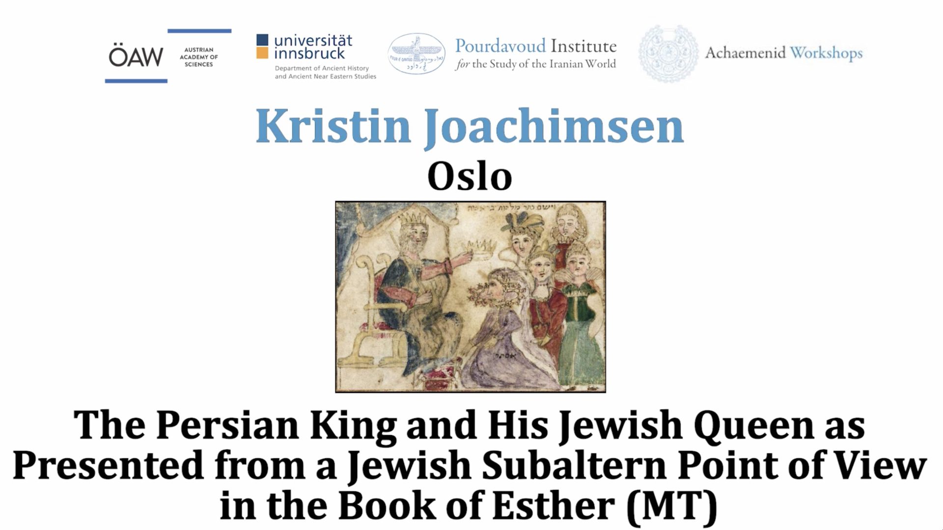 The Persian King and His Jewish Queen as Presented from a Jewish ...